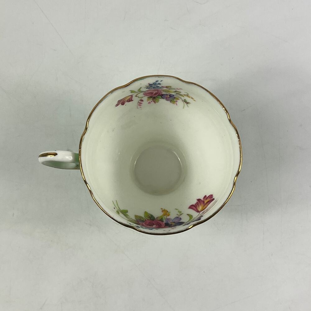 Paragon Fine Bone China Green Floral Teacup Saucer Set Gold Trim England Vintage - Picture 6 of 15